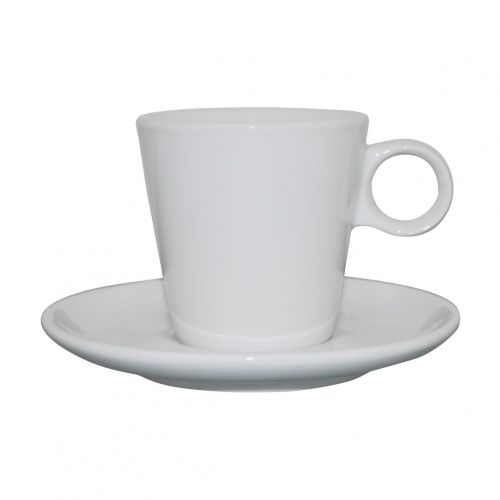 Witte Lukas koffie SET met een inhoud van 16 cl. zowel kopje als schotel geschikt voor bedrukken